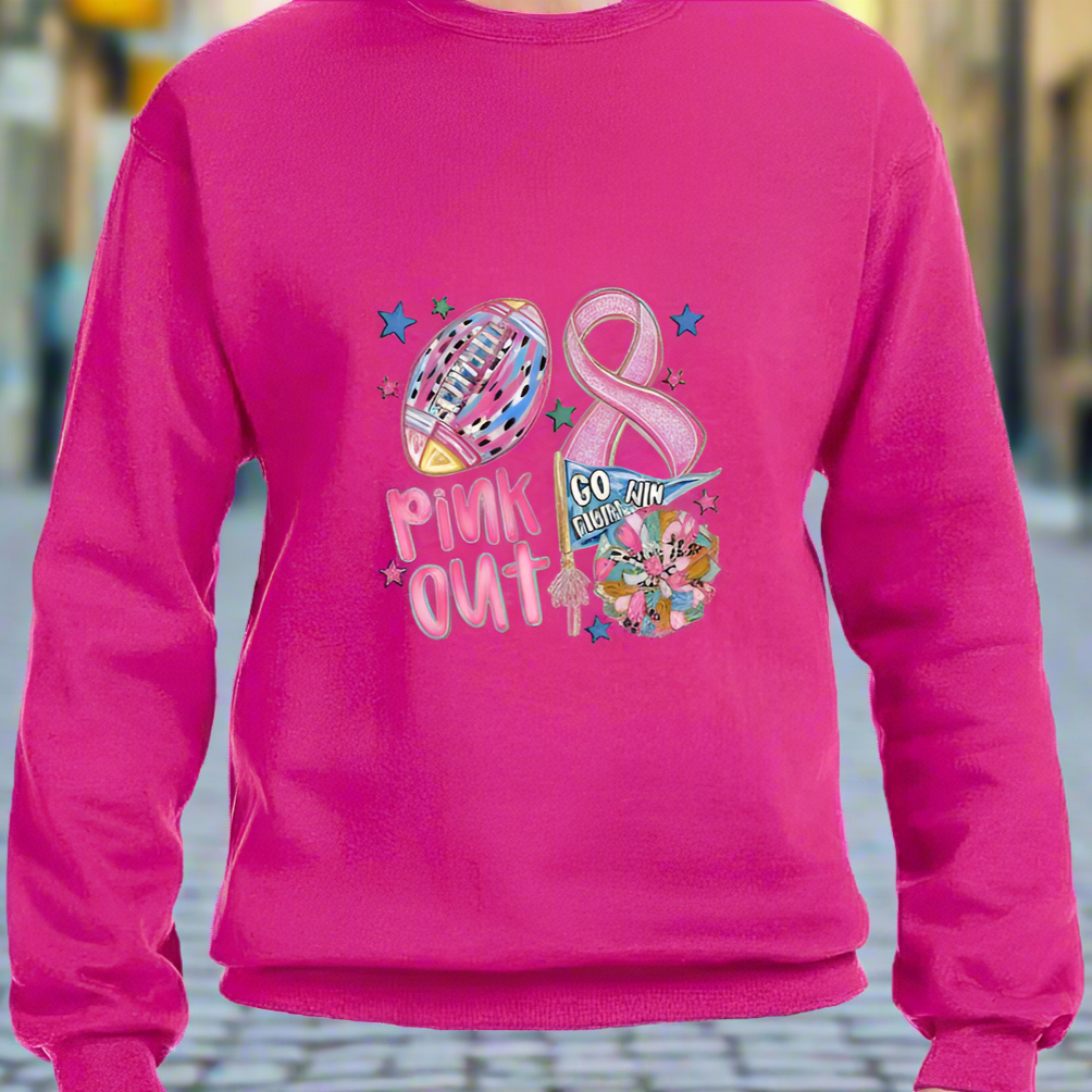 Pink Out Ribbon Doodle Sweater