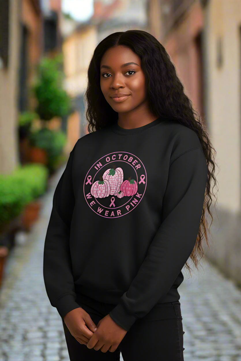 Circle Pumpkins "In October We Wear Pink" Heavyweight Long Sleeve Sweatshirt